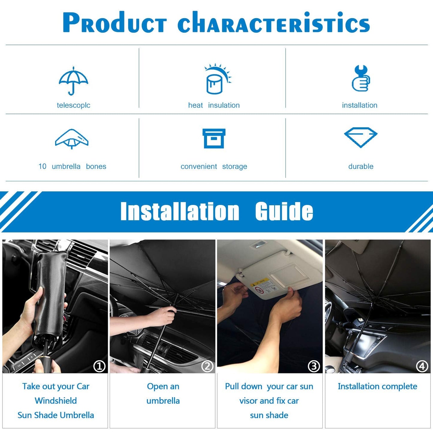 Car Sun Shade Windshield Cover Umbrella